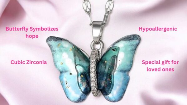 Nilu's Collection Butterfly Pendant Necklace for Women & Girls | Neck Chain | Locket | Modern Design - Image 6