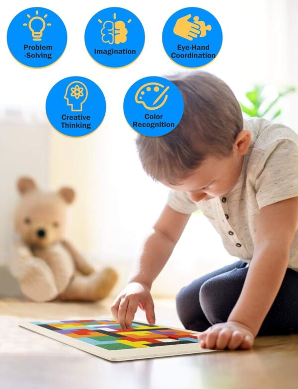 Niwlix Wooden Russian Blocks Puzzles for Kids Adults, Wood Intelligence Puzzle for Kids Ages - Image 8