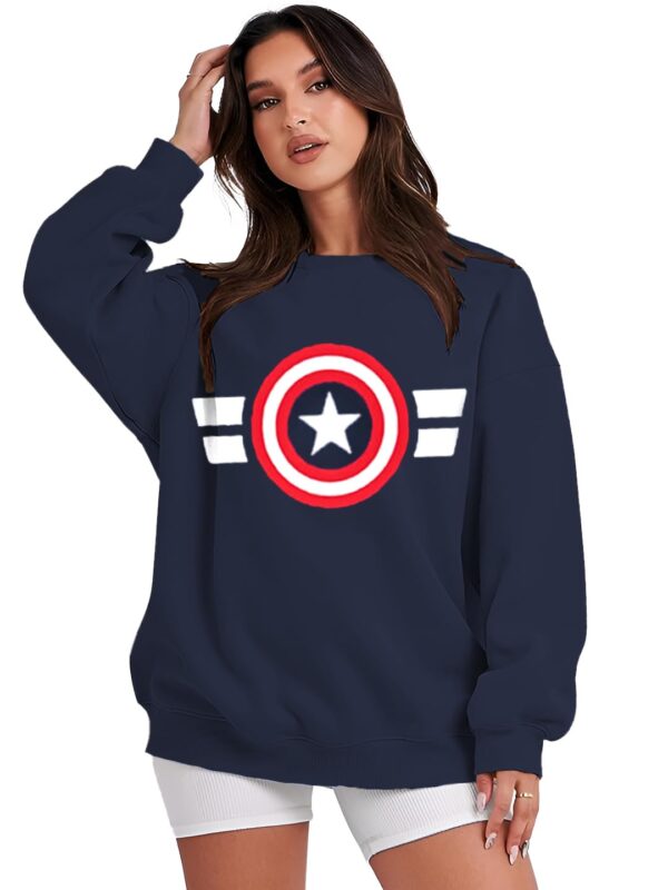 LEOTUDE Women's Loopknit Loose Fit Full Sleeve With Drop Shoulder Round Neck Sweatshirt - Image 2