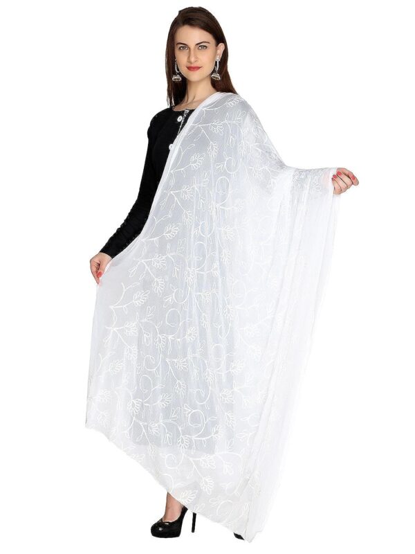 DUPATTA BAZAAR Women's Floral Chiffon Dupatta - Image 2