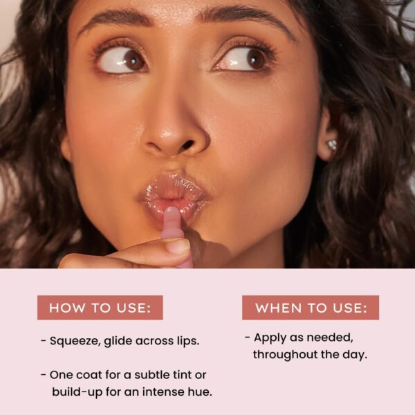 Hyphen Tinted Lip Balm - Hazel | 1% Vitamin E, 2% Squalane & Peptides | Brightening Lip Balm for - Image 4