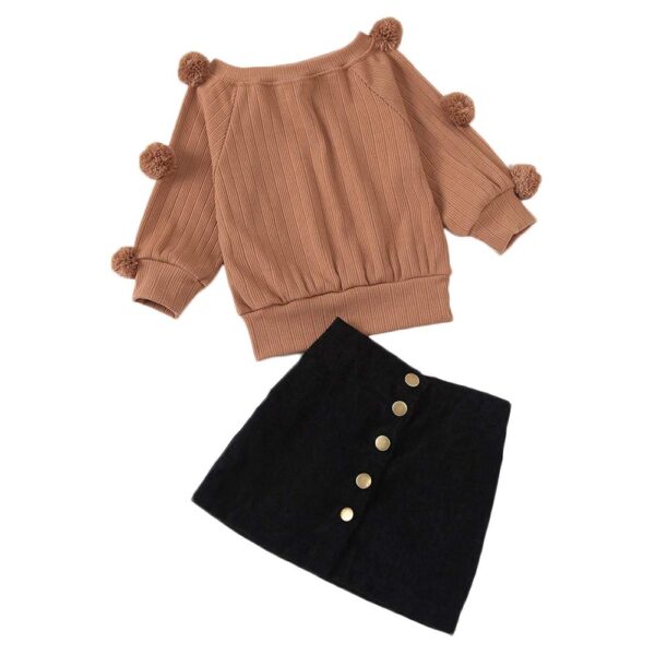 Hopscotch Girl's Cotton Solid Skirt set - Image 2