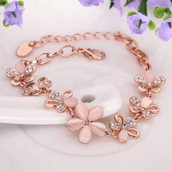 Shining Diva Fashion Latest Collection Gold Plated Combo of 2 Bracelet for Women and Girls (Rose - Image 5