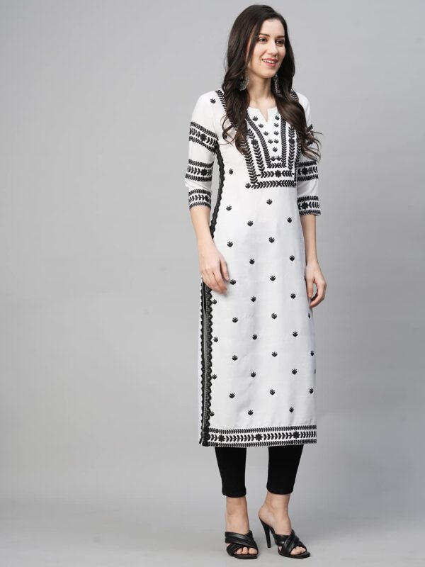 GoSriKi Women's Cotton Blend Straight Fit Straight Kurta - Image 5