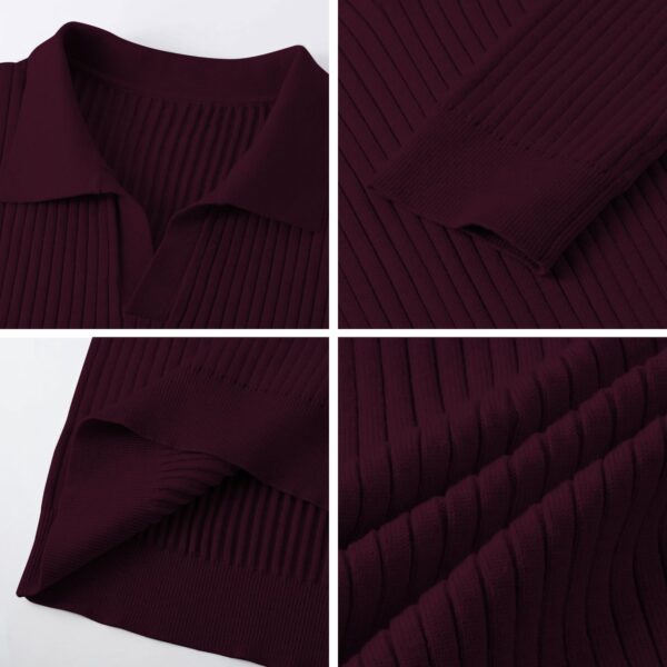 DENIMHOLIC Men's Cotton Full Sleeve Collar Polo Sweater for Men, Rib Knitted Sweaters for Men - Image 7