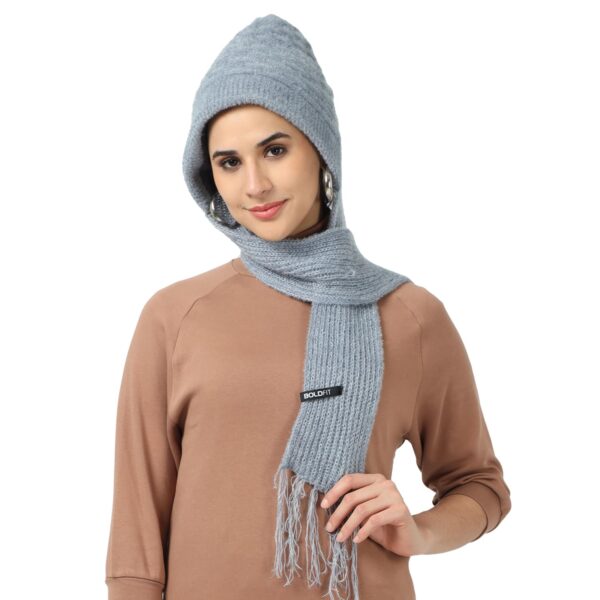 Boldfit Winter Cap for Women Woolen Cap with Mufflers for Women & Ladies Knitted Woolen Muffler for - Image 2