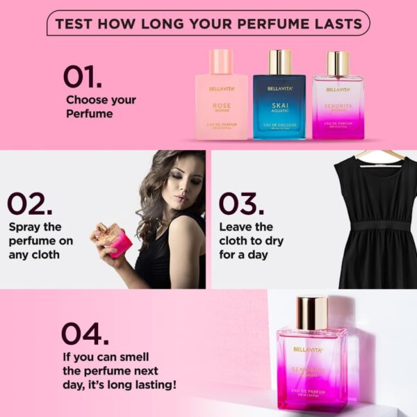 BELLAVITA Senorita Woman Long Lasting Perfume for Women | EDP 100ml | Floral & Fruity Women's - Image 7