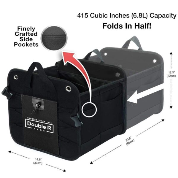 Double R Bags Polyester Multi Compartments Collapsible Portable Car Accessories for Trunk Dicky Boot - Image 4