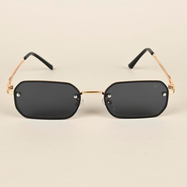 Voyage UV Protected Black Rectangle Sunglasses for Men & Women (Size: Medium | 9032MG4321 | Golden - Image 5