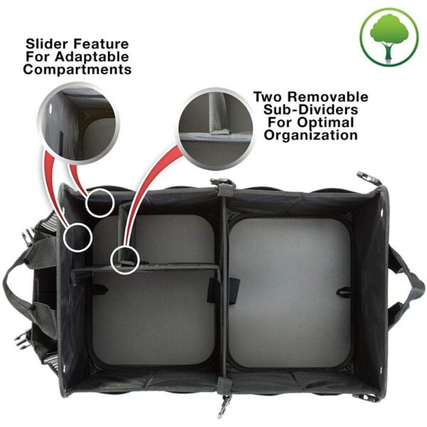 Double R Bags Polyester Multi Compartments Collapsible Portable Car Accessories for Trunk Dicky Boot - Image 7
