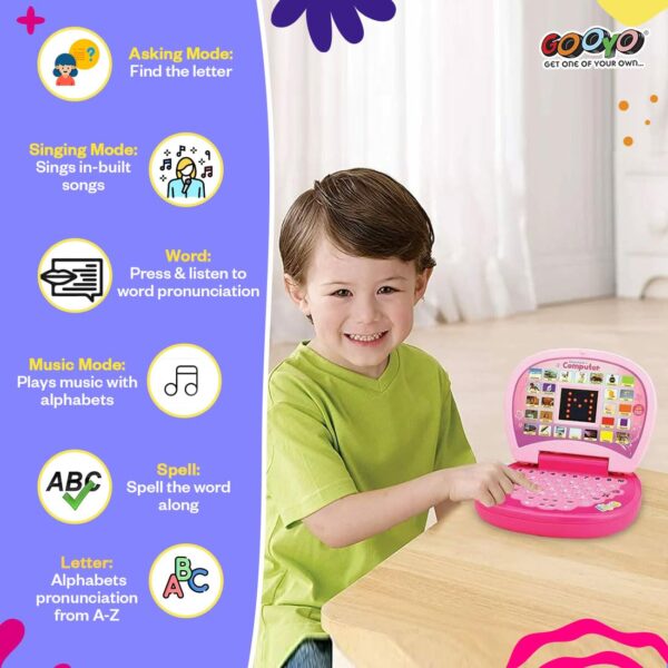 Gooyo 2011A Battery Operated Educational Learning Laptop Toy with LED Display and Music Effect | - Image 5