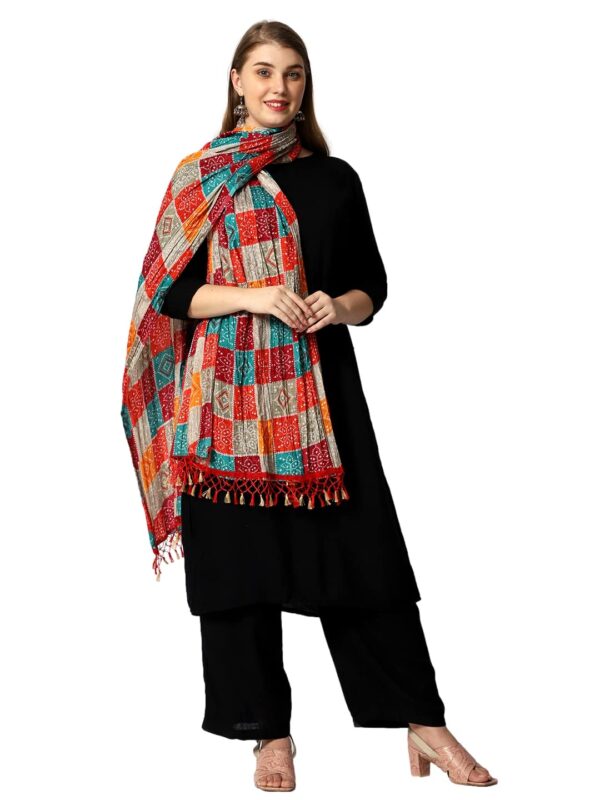 Weavers Villa Women's Cotton Printed Dupatta Chunni (Multi), 2.25 Mtrs - Image 4