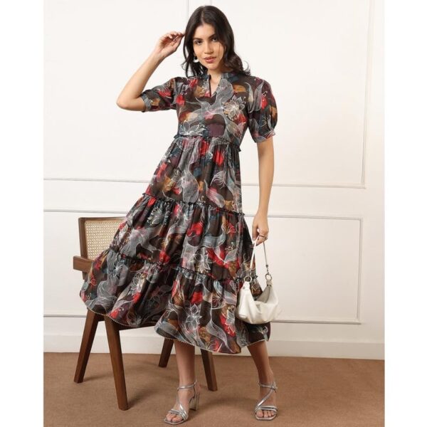 DUMMY SHAPE Dress for Woman | Stylish Cotton Rayon Printed Fit & Flare Midi One Piece for Women - Image 10
