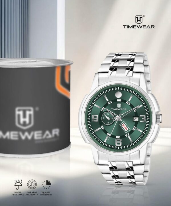 TIMEWEAR Analog, Day Date Functioning, Stainless Steel Chain Watch for Men - Image 6