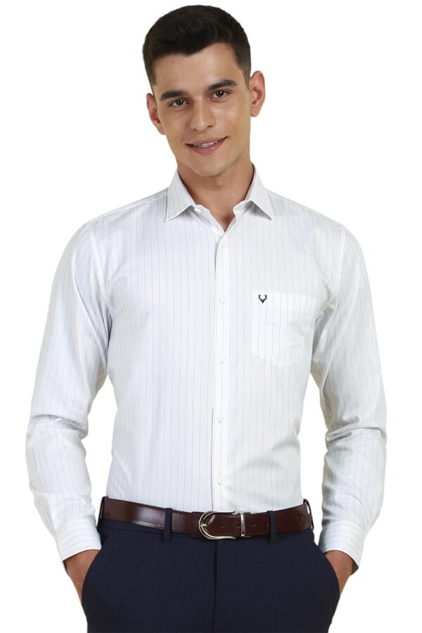Allen Solly Men's Cotton Classic Fit Stripe Formal Shirt - Image 2