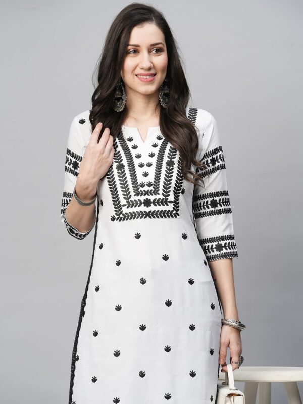 GoSriKi Women's Cotton Blend Straight Fit Straight Kurta - Image 6
