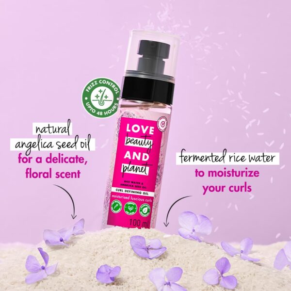 Love Beauty & Planet Rice Water Curl Defining Gel with Angelica Seed Oil for Frizz-Free Curly and - Image 4