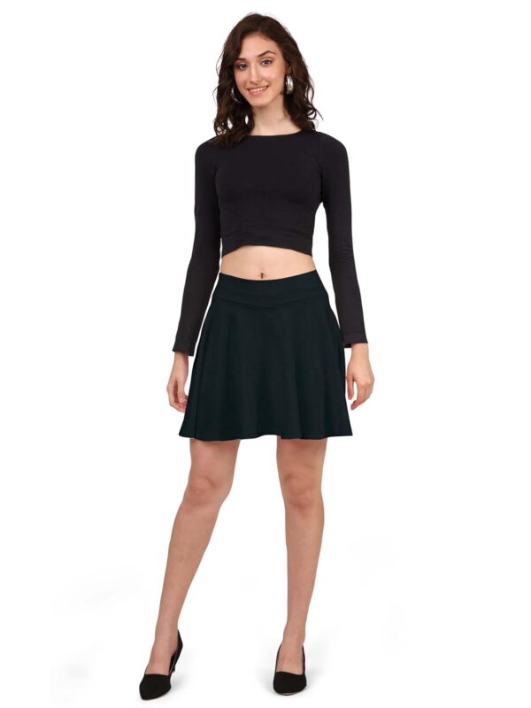 Mehrang Girl's/Women's Classic Stretchy All Time Trendy Skater Skirt with Attached Inner Shorts and - Image 3