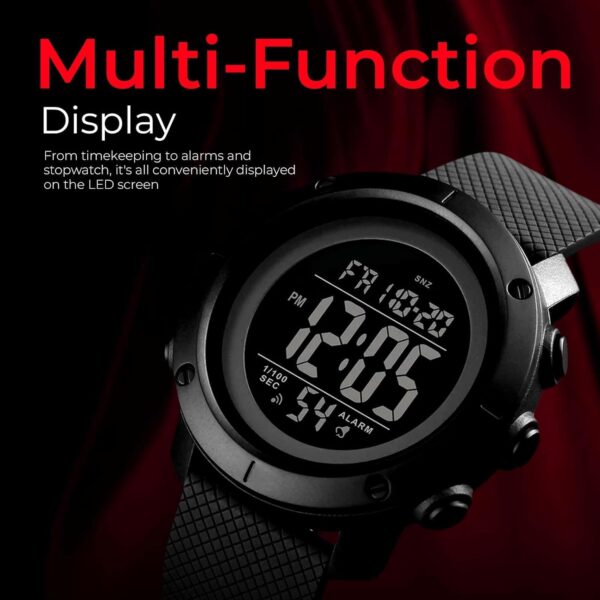 SKMEI Men's Digital Sports Watch 50m Waterproof LED Military Multifunction Smart Watch Stopwatch - Image 8