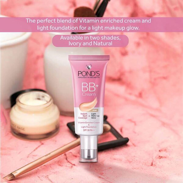 POND'S BB+ Cream, Instant Spot Coverage + Light Make-up Glow, Ivory 30g - Image 7