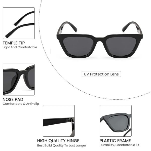 ROYAL SON Square Cat Eye Men Women Fashion Sunglasses Polarized UVA/UVB Protection - Image 5