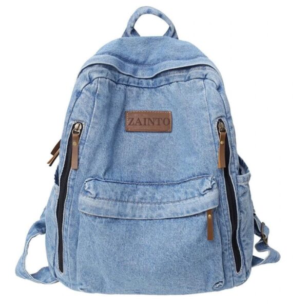 ZAINTO Denim Backpacks for men and women Stylish Outdoor Travel bag - Image 2