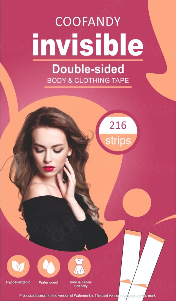 COOFANDY 216 Strips - Double Sided Tape for Fashion, Clothing and Body | All Day Strength Invisible - Image 2