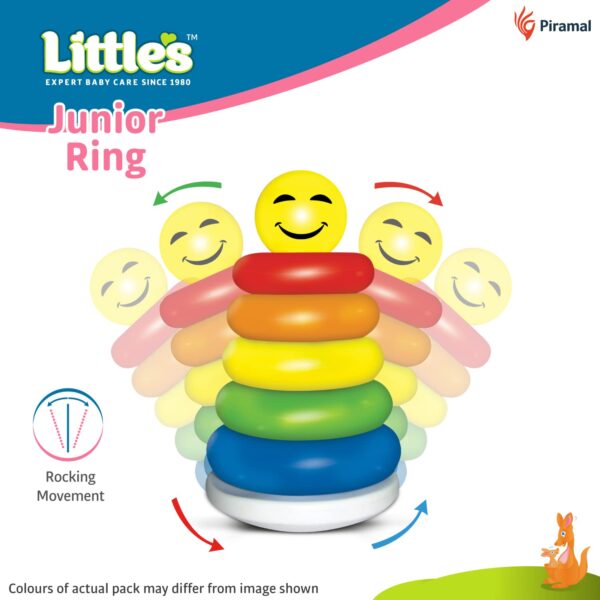 Little's Junior Ring Educational Blocks | Stacking Toys For Kids | 6 Rings Multi-Colour Kids Toys | - Image 6