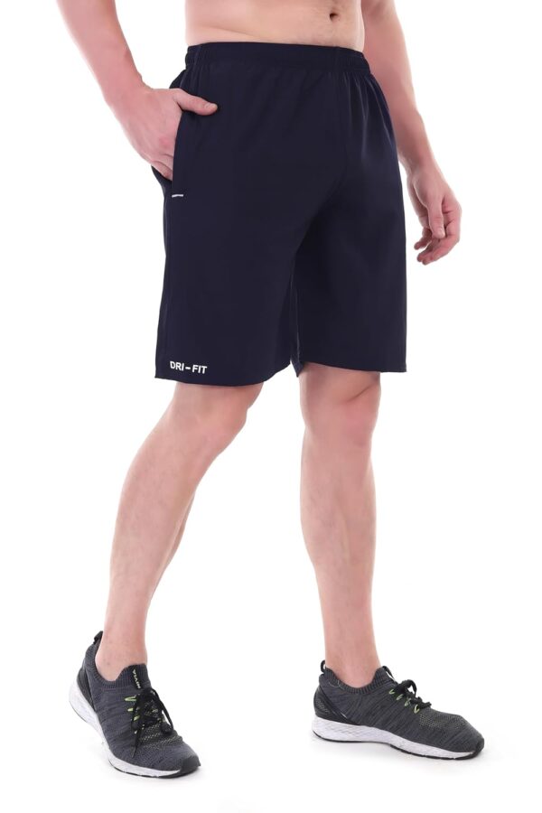 BLUE STAR SHARK Athletic Sports Shorts for Men with Zip Pockets and Elastic Waistband Quick Dry - Image 5