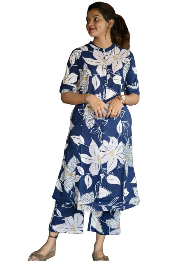 ANNI DESIGNER Women's Rayon Viscose Straight Printed Kurta with Pant - Image 2