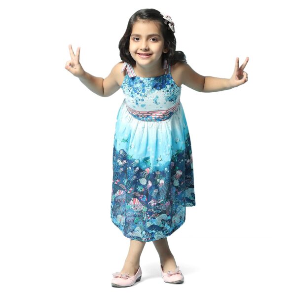 BIBA Girls Fit and Flare Knee-Length Dress - Image 3