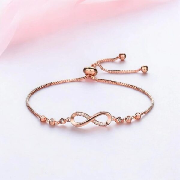 Nilu's Collection Infinity Shape Cubic Zirconia Diamond Bracelet for Women & Girls, Jewelry for - Image 4