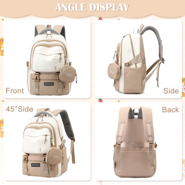 PALAY Casual Backpackk With Cute Accessory 18.1 Inch Bookbags With Pendant Laptop Bag Casual - Image 7