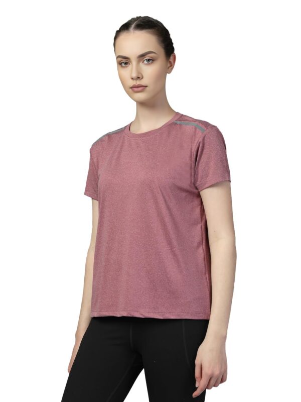 CHKOKKO Women's Polyester Regular Fit Round Neck Gym Sports T-Shirts - Image 2