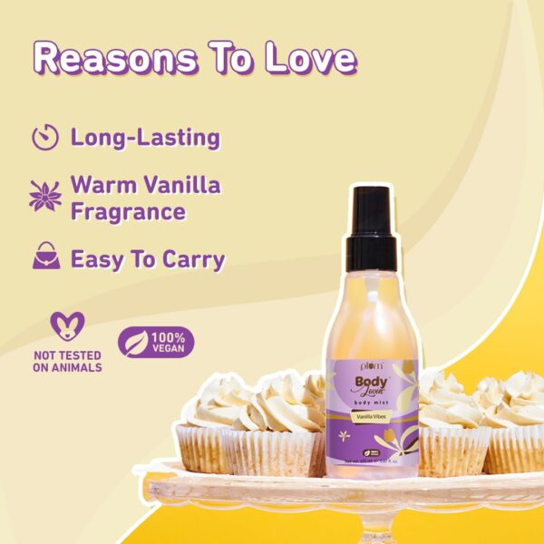 Plum Bodylovin' Vanilla Vibes Body Mist for Women | Long Lasting Vanilla Fragrance with Warm & Cozy - Image 4
