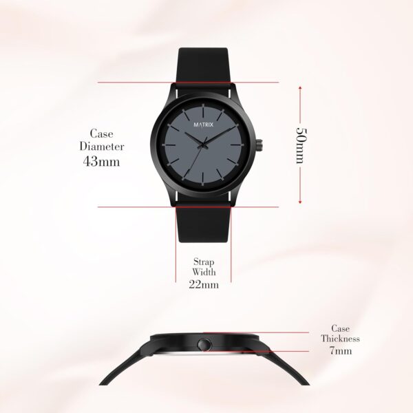 Matrix Minimalist Dual Colour Dial with Softest Silicone Strap Analog Wrist Watch for Men & Boys - Image 4