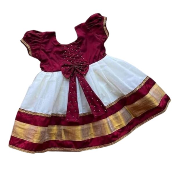Angel f Studio Baby-Girl's Cotton Silk Fit and Flare Midi pattu Pavadai for Kids - Image 2