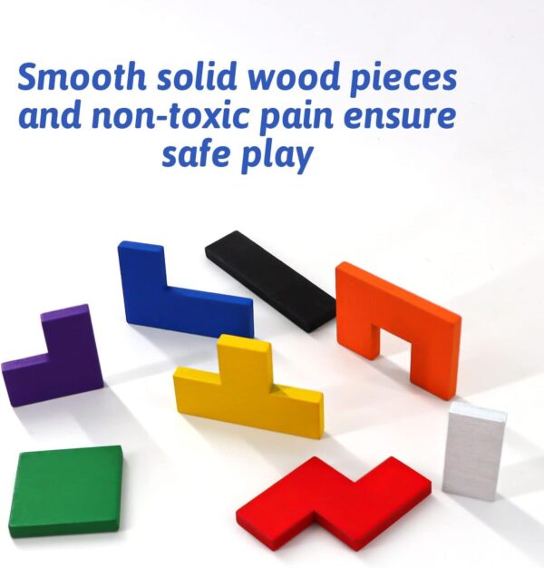 Niwlix Wooden Russian Blocks Puzzles for Kids Adults, Wood Intelligence Puzzle for Kids Ages - Image 6