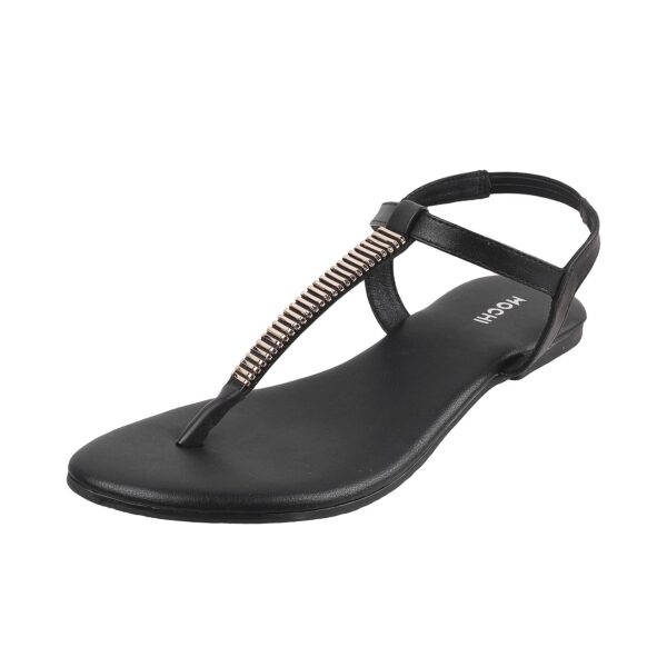 Mochi Women's Faux Leather Flat Fashion Sandals - Image 2