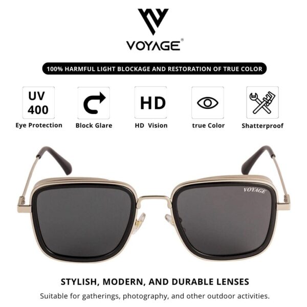 Voyage Kabir Singh Square Sunglasses for Men & Women - Image 7