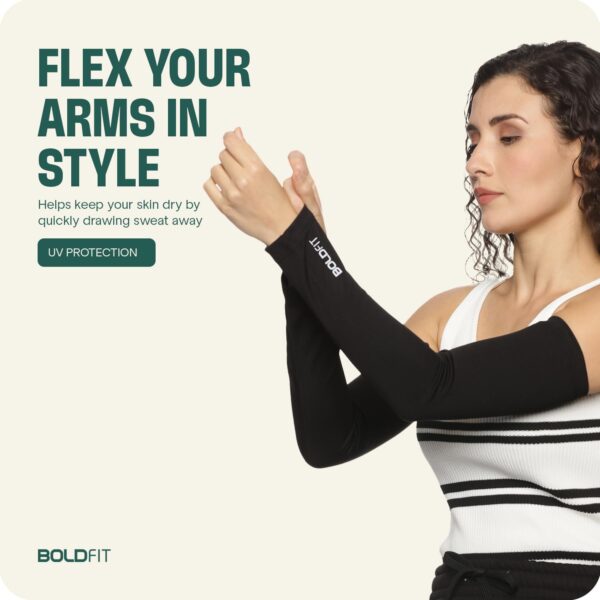 Boldfit Arm Sleeves for Men & Women UV & Sun Protection Hand Cover Sleeves for Boys & Girls for - Image 5