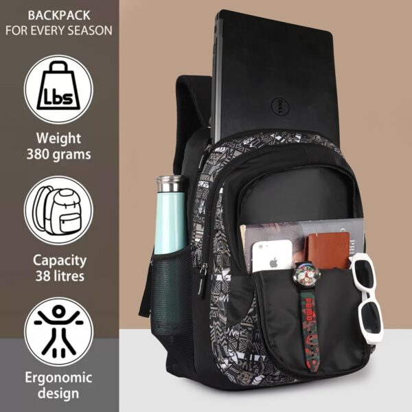 Half Moon Wild Class 5-12 School Bag for Boys Girls | Laptop Bagpack Backpack for Men Women | 3 Zips - Image 3
