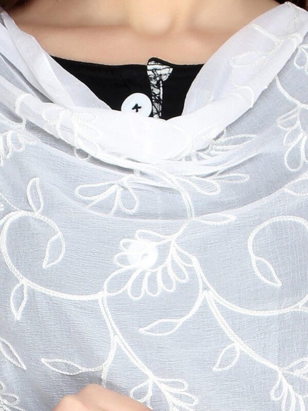 DUPATTA BAZAAR Women's Floral Chiffon Dupatta - Image 4