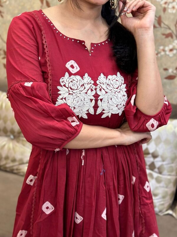 GoSriKi Women's Rayon Blend Anarkali Printed Kurta with Pant - Image 5