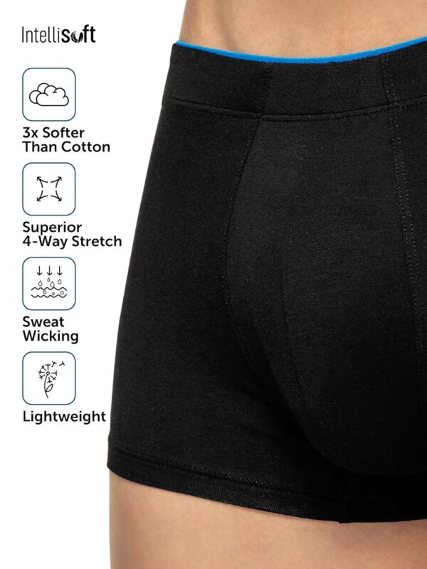 XYXX Men's Uno Micromodal Regular Fit Solid Antimicrobial Trunks with No Marks Waistband (Pack of 2) - Image 9