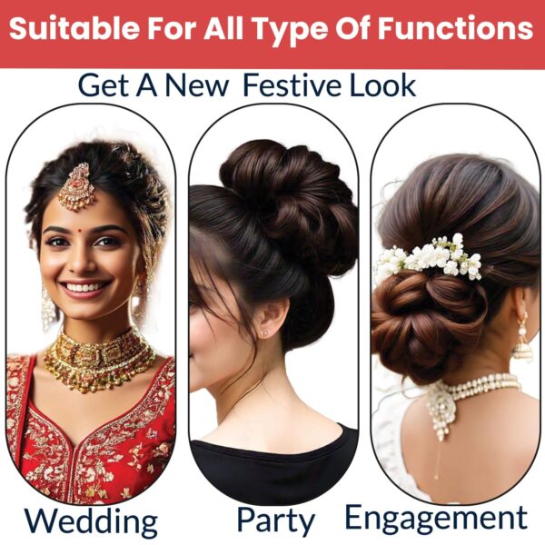 TEMPERIA Hair Accessories For Women Stylish - Juda Hair Buns - Messy Bun Hair Extension - Artificial - Image 7