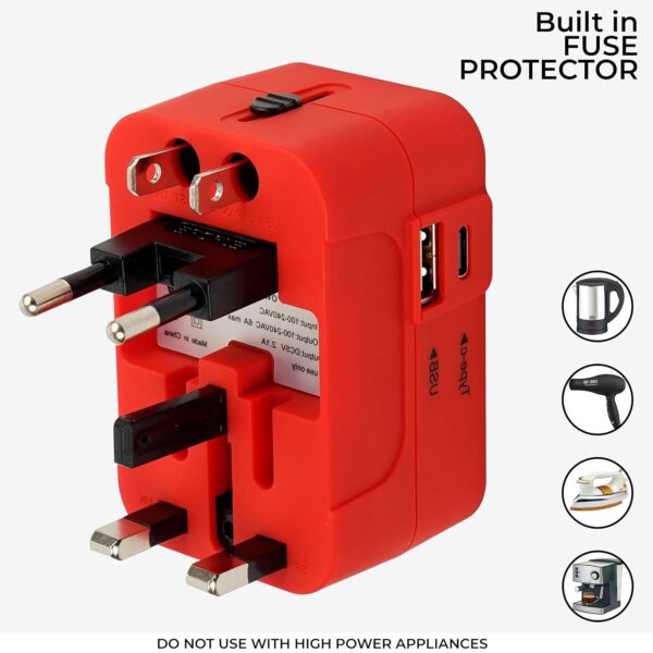 rts 224+ Countries Universal Travel Adapter with USB-C Type C & USB International All in One Travel - Image 7