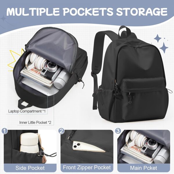 Glowic Laptop Backpack, 2 compartments, bottle holder, organizer, school bag for boys and girls, - Image 3