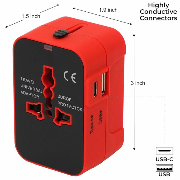 rts 224+ Countries Universal Travel Adapter with USB-C Type C & USB International All in One Travel - Image 5