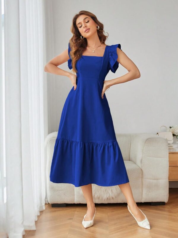 Shasmi Girl's & Women's Solid Color Square Neck, Ruffle-Trimmed Hem Sleeveless, Ruffle Armhole and - Image 7